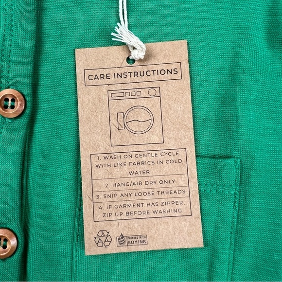 Kyte Baby Fern Green Bamboo Jersey V-Neck Cardigan with Pockets - Size 6-12M - Picture 5 of 5
